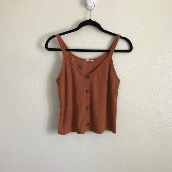 Rust button front tank top - Picture 3 of 4
